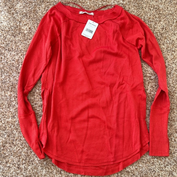 Free People “Snowy Thermal Top” in Color Heatwave Size: XS - Picture 1 of 4